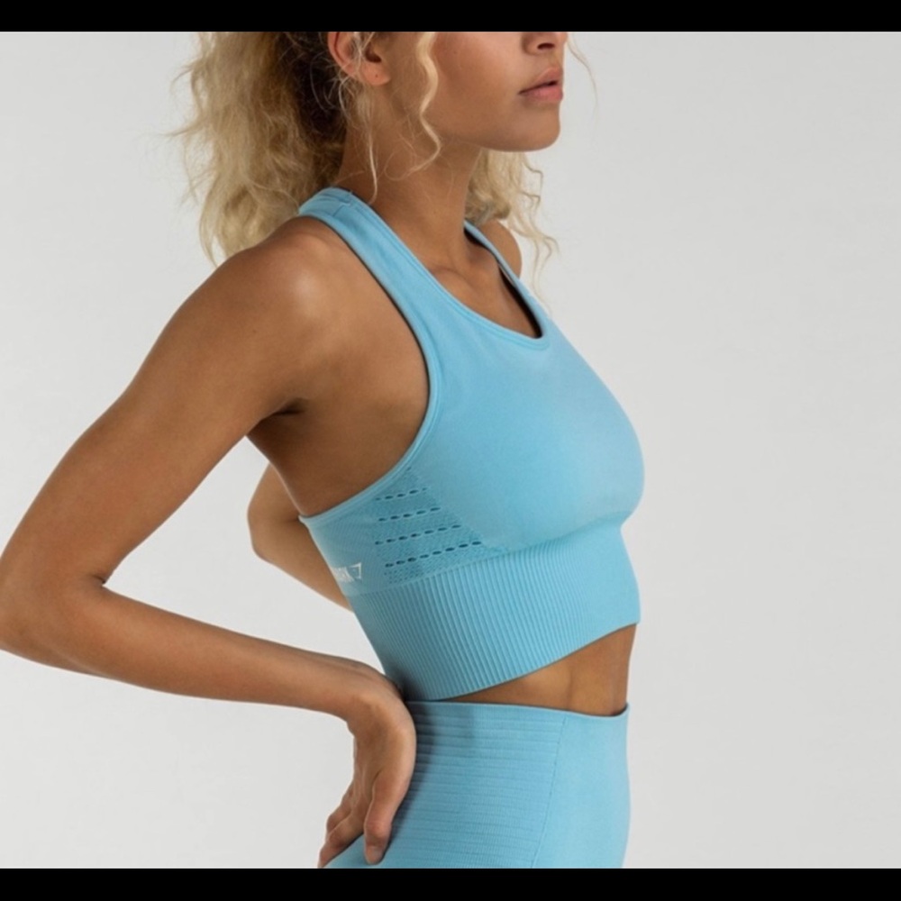 Gymshark Energy Seamless Crop Vest - Sky Blue